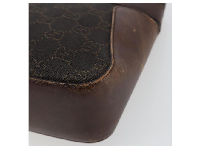Sac à main GUCCI GG Canvas Marron foncé Argent 73984 Auth ka5065 Argenté - vue 12