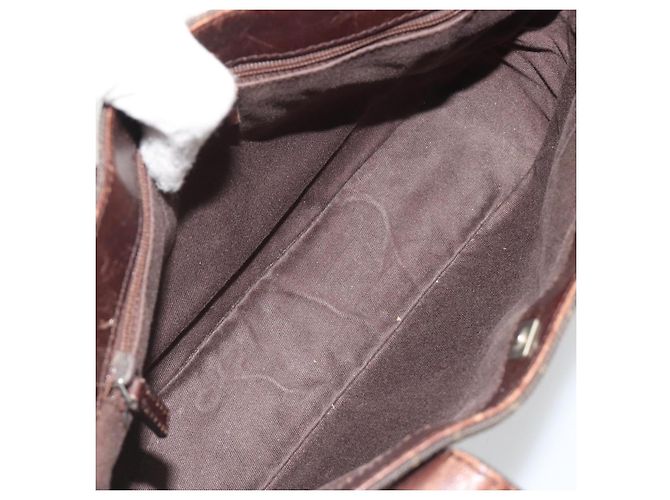 Sac à main GUCCI GG Canvas Marron foncé Argent 73984 Auth ka5065 Argenté - vue 16