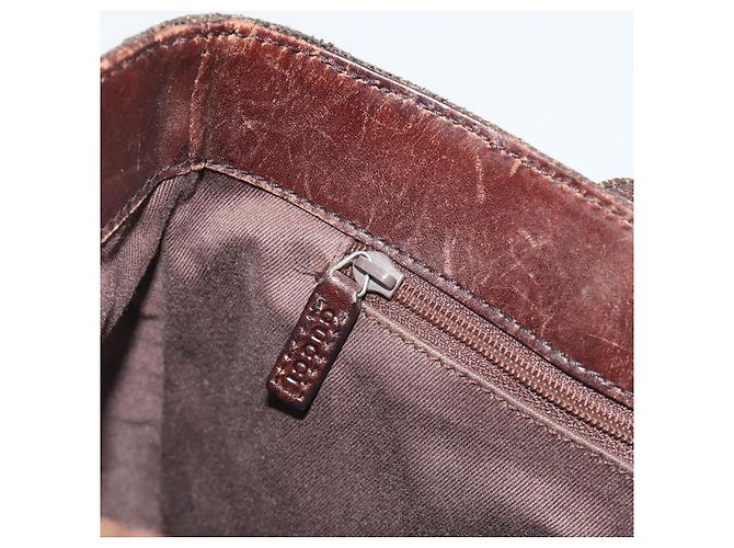 Sac à main GUCCI GG Canvas Marron foncé Argent 73984 Auth ka5065 Argenté - vue 19