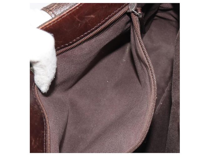 Sac à main GUCCI GG Canvas Marron foncé Argent 73984 Auth ka5065 Argenté - vue 20
