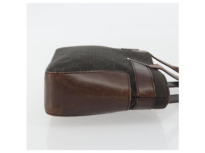 Sac à main GUCCI GG Canvas Marron foncé Argent 73984 Auth ka5065 Argenté - vue 4