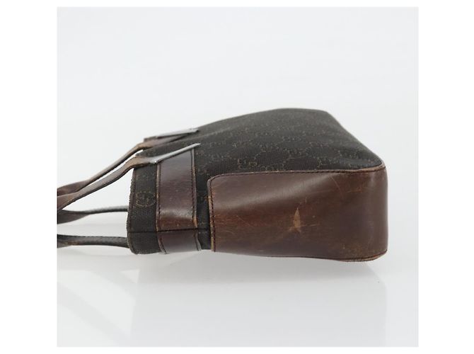 Sac à main GUCCI GG Canvas Marron foncé Argent 73984 Auth ka5065 Argenté - vue 5