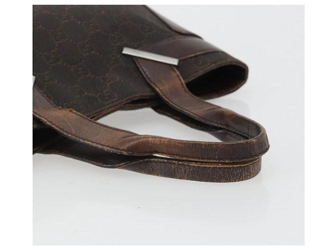Sac à main GUCCI GG Canvas Marron foncé Argent 73984 Auth ka5065 Argenté - vue 7
