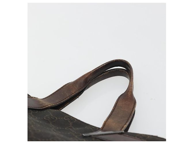 Sac à main GUCCI GG Canvas Marron foncé Argent 73984 Auth ka5065 Argenté - vue 8