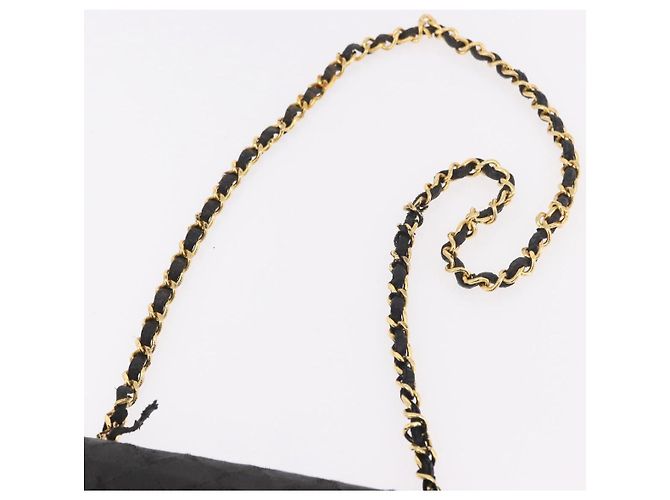 CHANEL Matelasse Chain Shoulder Bag Leather Black Gold CC Auth 188806 Nero D'oro - vista 14