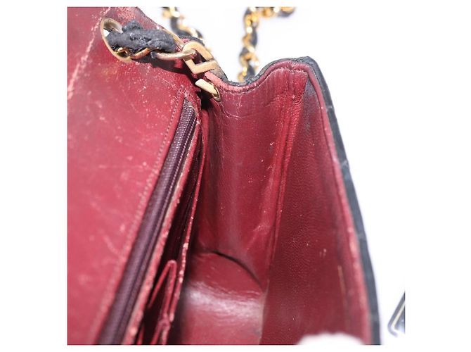CHANEL Matelasse Chain Shoulder Bag Leather Black Gold CC Auth 188806 Nero D'oro - vista 24