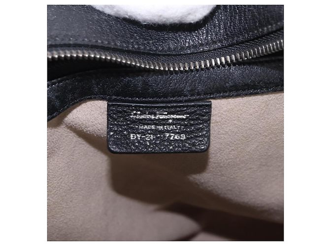Borsa Salvatore Ferragamo in pelle nera argento ka4979 Nero - vista 12