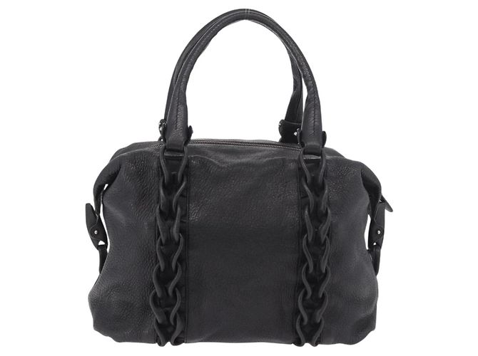 Borsa Salvatore Ferragamo in pelle nera argento ka4979 Nero - vista 2