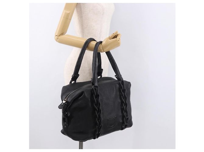 Borsa Salvatore Ferragamo in pelle nera argento ka4979 Nero - vista 23