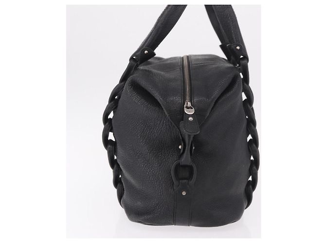 Borsa Salvatore Ferragamo in pelle nera argento ka4979 Nero - vista 4