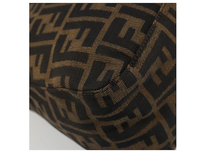 FENDI Zucca Canvas Mamma Baguette Shoulder Bag Black Brown Auth 189496SAM Marrone Nero - vista 17