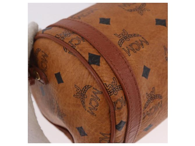 Borsa a Spalla MCM Vicetos Logogram PVC Pelle Marrone Oro Auth 190564 D'oro - vista 10