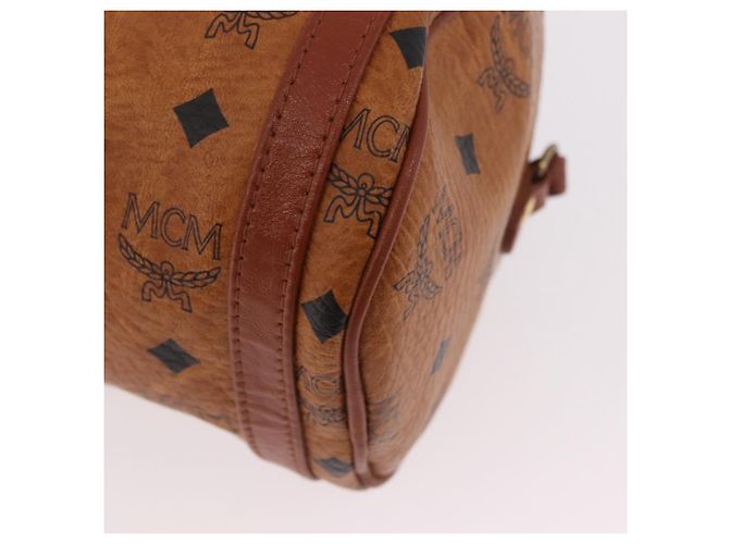 Borsa a Spalla MCM Vicetos Logogram PVC Pelle Marrone Oro Auth 190564 D'oro - vista 13