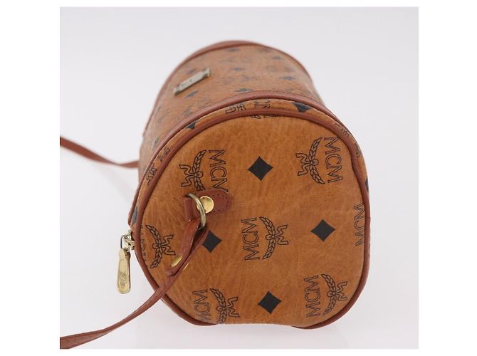 Borsa a Spalla MCM Vicetos Logogram PVC Pelle Marrone Oro Auth 190564 D'oro - vista 5