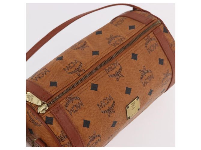 Borsa a Spalla MCM Vicetos Logogram PVC Pelle Marrone Oro Auth 190564 D'oro - vista 6