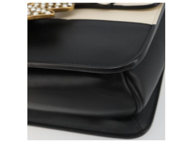 GUCCI Queen Margaret Bee Leather Outlet Black Gold 476542 Auth bs35819V Nero D'oro - vista 10