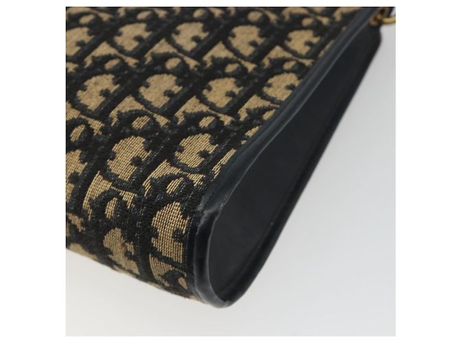 Borsa a Spalla Christian Dior Trotter Canvas Navy Gold Auth 189506 D'oro Blu navy - vista 12