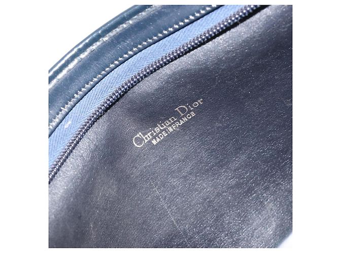 Borsa a Spalla Christian Dior Trotter Canvas Navy Gold Auth 189506 D'oro Blu navy - vista 16