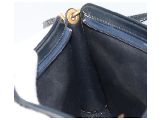 Borsa a Spalla Christian Dior Trotter Canvas Navy Gold Auth 189506 D'oro Blu navy - vista 19