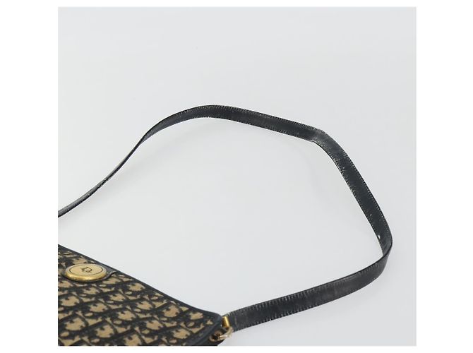 Borsa a Spalla Christian Dior Trotter Canvas Navy Gold Auth 189506 D'oro Blu navy - vista 8