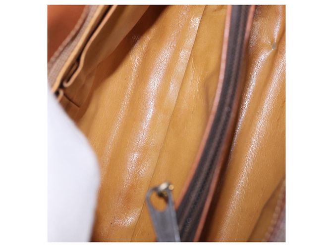 Céline Borsa a Mano CELINE Macadam Canvas PVC Marrone Oro Auth 190562 D'oro - vista 10