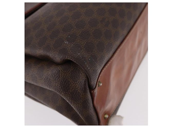 Céline Borsa a Mano CELINE Macadam Canvas PVC Marrone Oro Auth 190562 D'oro - vista 15
