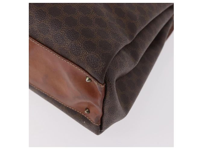 Céline Borsa a Mano CELINE Macadam Canvas PVC Marrone Oro Auth 190562 D'oro - vista 18