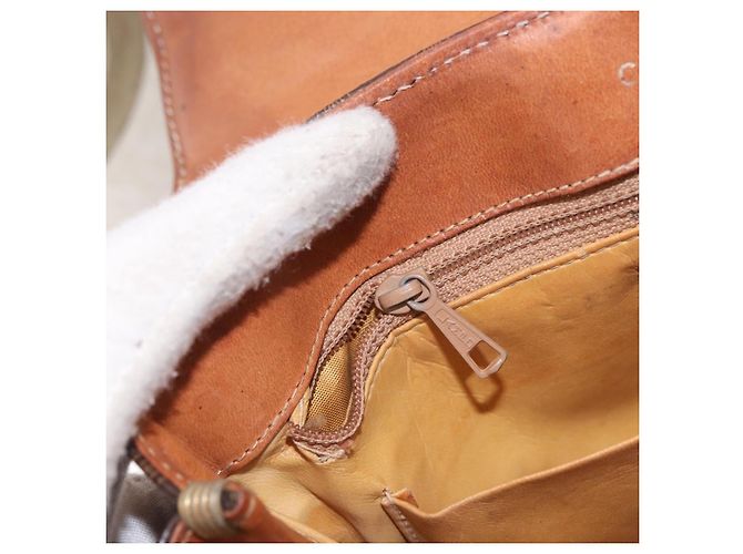 Céline Borsa a Mano CELINE Macadam Canvas PVC Marrone Oro Auth 190562 D'oro - vista 26