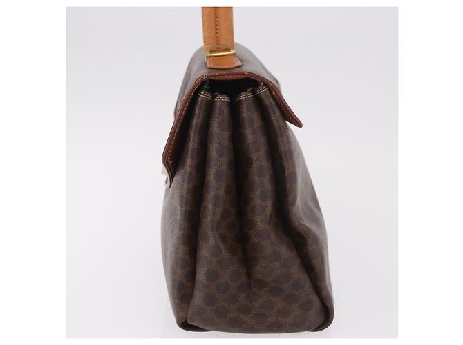 Céline Borsa a Mano CELINE Macadam Canvas PVC Marrone Oro Auth 190562 D'oro - vista 3