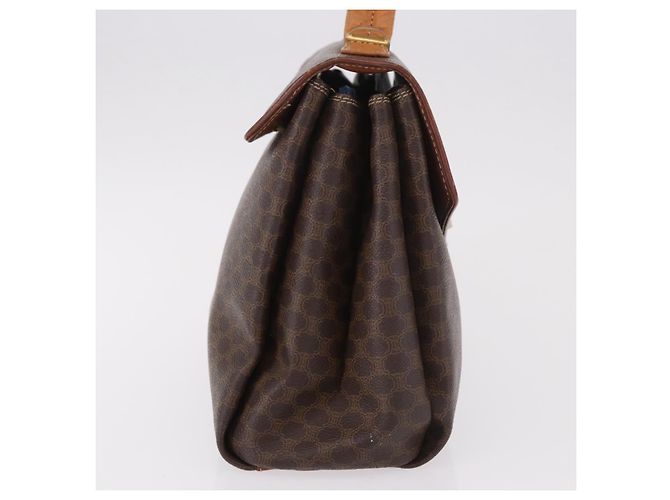 Céline Borsa a Mano CELINE Macadam Canvas PVC Marrone Oro Auth 190562 D'oro - vista 4