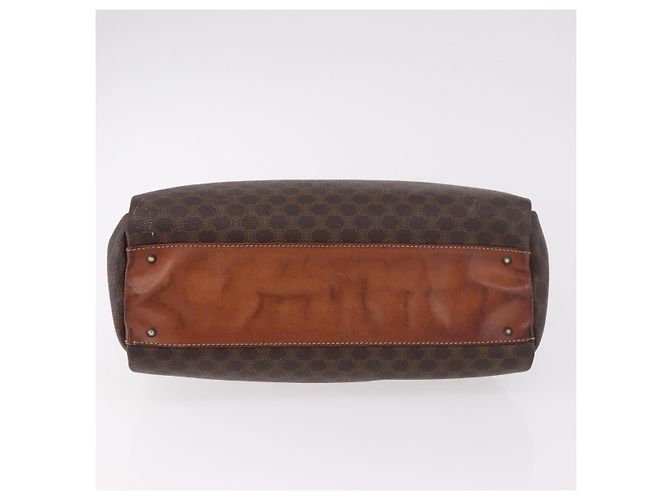 Céline Borsa a Mano CELINE Macadam Canvas PVC Marrone Oro Auth 190562 D'oro - vista 5