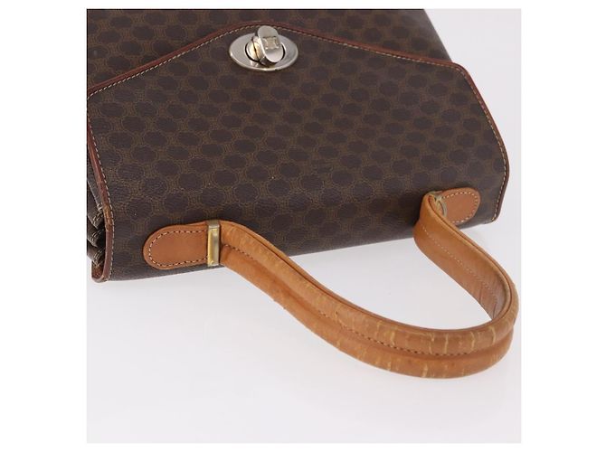 Céline Borsa a Mano CELINE Macadam Canvas PVC Marrone Oro Auth 190562 D'oro - vista 6