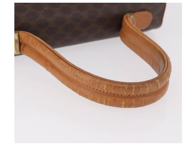 Céline Borsa a Mano CELINE Macadam Canvas PVC Marrone Oro Auth 190562 D'oro - vista 7