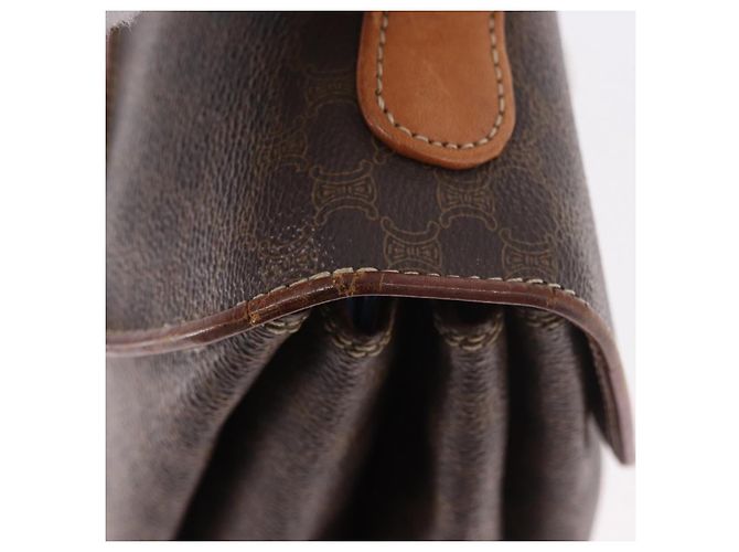 Céline Borsa a Mano CELINE Macadam Canvas PVC Marrone Oro Auth 190562 D'oro - vista 8