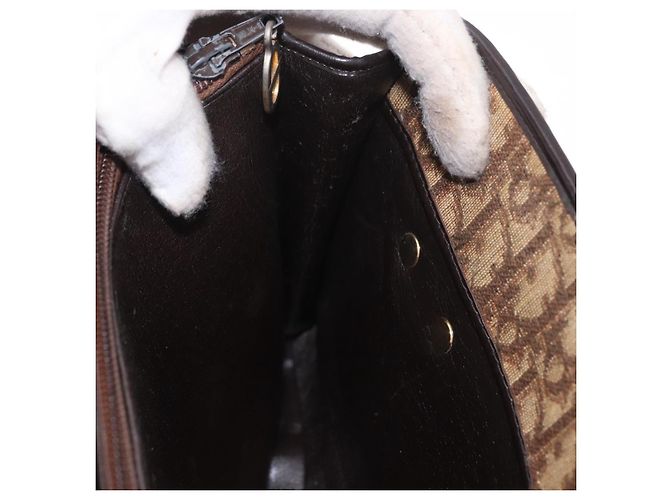 Borsa Christian Dior Trotter Beige Oro Auth 189192 D'oro - vista 23