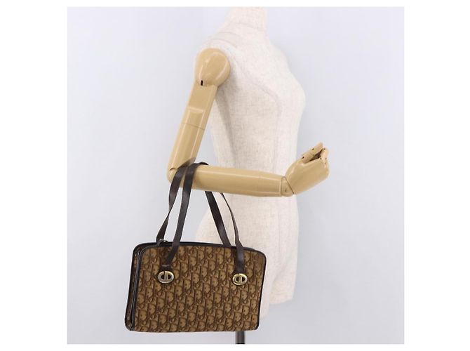Borsa Christian Dior Trotter Beige Oro Auth 189192 D'oro - vista 25
