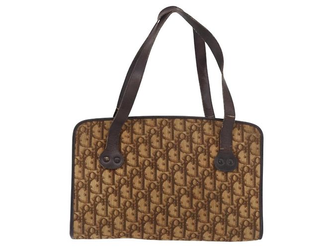 Borsa Christian Dior Trotter Beige Oro Auth 189192 D'oro - vista 3