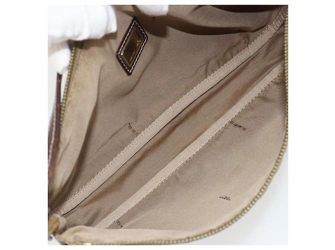 FENDI Zucchino Canvas Hand Pouch Beige Gold Authentisch 188611A Golden - Ansicht 11