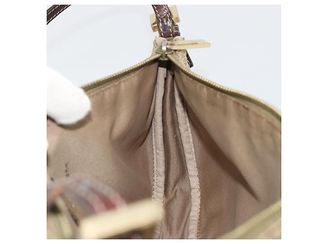 FENDI Zucchino Canvas Hand Pouch Beige Gold Authentisch 188611A Golden - Ansicht 20