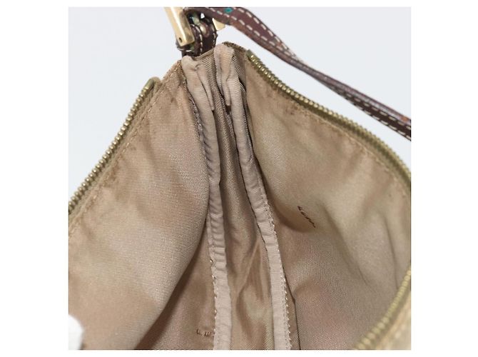 FENDI Zucchino Canvas Hand Pouch Beige Gold Authentisch 188611A Golden - Ansicht 21