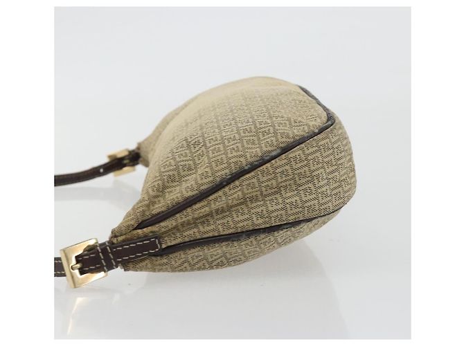 FENDI Zucchino Canvas Hand Pouch Beige Gold Authentisch 188611A Golden - Ansicht 4