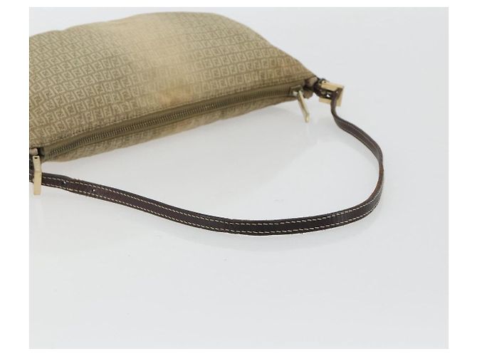 FENDI Zucchino Canvas Hand Pouch Beige Gold Authentisch 188611A Golden - Ansicht 7