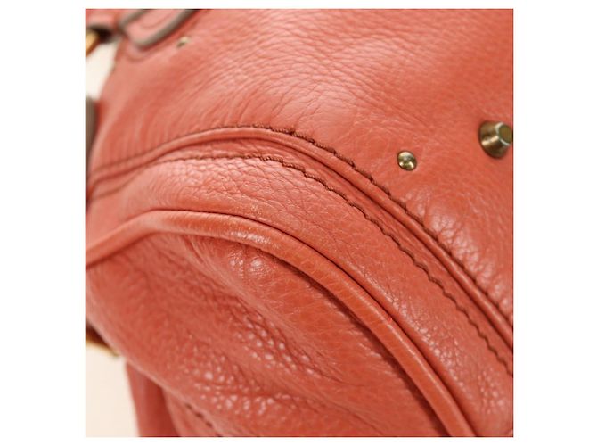 Chloé Borsa a mano Chloe Paddington in pelle Arancione Oro Argento Autentica am12020SAM D'oro - vista 13