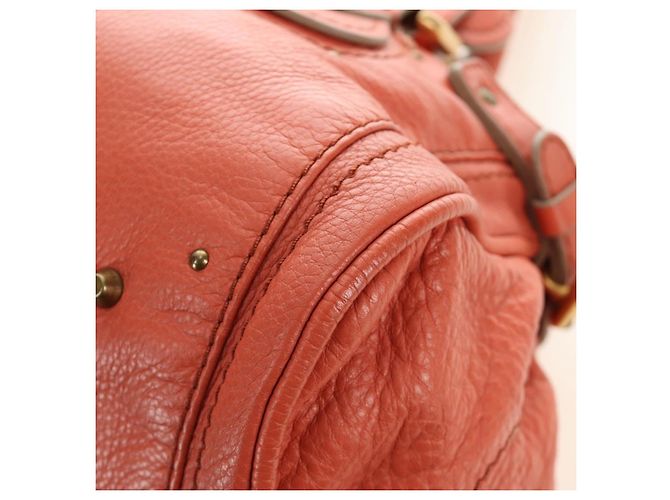 Chloé Borsa a mano Chloe Paddington in pelle Arancione Oro Argento Autentica am12020SAM D'oro - vista 14