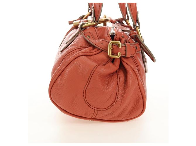 Chloé Borsa a mano Chloe Paddington in pelle Arancione Oro Argento Autentica am12020SAM D'oro - vista 4