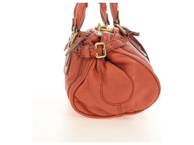 Chloé Borsa a mano Chloe Paddington in pelle Arancione Oro Argento Autentica am12020SAM D'oro - vista 5