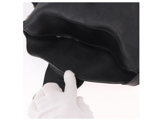 Borsa a tracolla Christian Dior Trotter PVC Nero Oro Auth bs35923 D'oro - vista 17