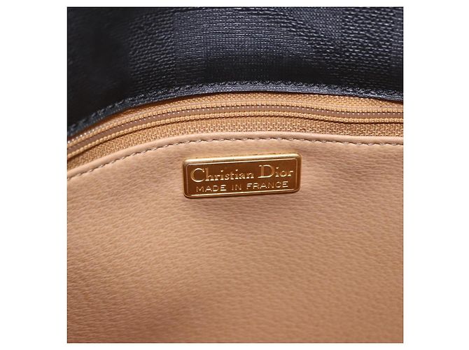 Borsa a tracolla Christian Dior Trotter PVC Nero Oro Auth bs35923 D'oro - vista 18