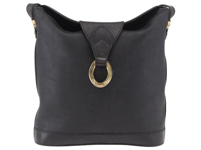 Borsa a tracolla Christian Dior Trotter PVC Nero Oro Auth bs35923 D'oro - vista 2