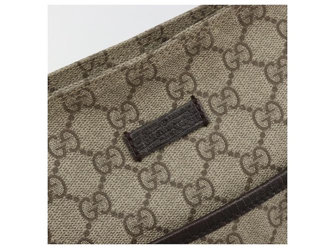 Borsa a tracolla GUCCI GG Supreme PVC Beige Argento 141626 Auth 190277A - vista 14
